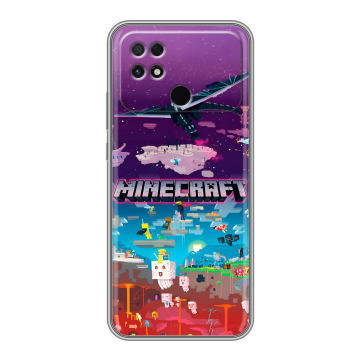 Силиконовый чехол на Xiaomi Poco C40 с принтом Майнкрафт Minecraft Силиконовый чехол на Xiaomi Poco C40 с принтом Майнкрафт Minecraft