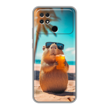 Силиконовый чехол на Xiaomi Poco C40 с принтом Капибара