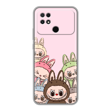 Силиконовый чехол на Xiaomi Poco C40 с принтом Лабубу Силиконовый чехол на Xiaomi Poco C40 с принтом Лабубу