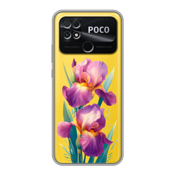 Силиконовый чехол на Xiaomi Poco C40 с принтом Цветы орхидеи Силиконовый чехол на Xiaomi Poco C40 с принтом Цветы орхидеи