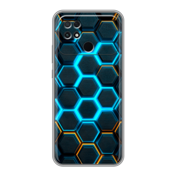 Силиконовый чехол на Xiaomi Poco C40 с принтом Неоновые соты Силиконовый чехол на Xiaomi Poco C40 с принтом Неоновые соты