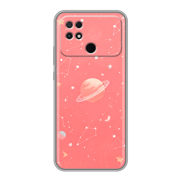 Силиконовый чехол на Xiaomi Poco C40 с принтом Розовый космос Силиконовый чехол на Xiaomi Poco C40 с принтом Розовый космос
