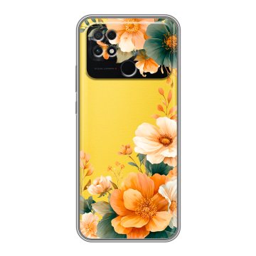 Силиконовый чехол на Xiaomi Poco C40 с принтом Цветы принт Силиконовый чехол на Xiaomi Poco C40 с принтом Цветы принт