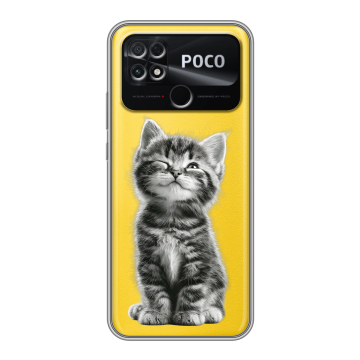Силиконовый чехол на Xiaomi Poco C40 с принтом Котенок Силиконовый чехол на Xiaomi Poco C40 с принтом Котенок
