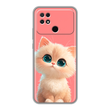 Силиконовый чехол на Xiaomi Poco C40 с принтом Розовый котенок Силиконовый чехол на Xiaomi Poco C40 с принтом Розовый котенок