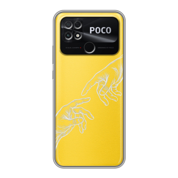 Силиконовый чехол на Xiaomi Poco C40 с принтом Сотворение мира Силиконовый чехол на Xiaomi Poco C40 с принтом Сотворение мира