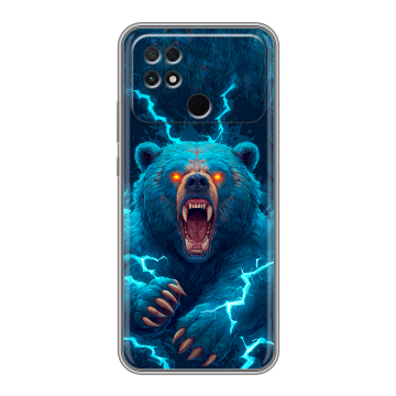 Силиконовый чехол на Xiaomi Poco C40 с принтом Медведь Силиконовый чехол на Xiaomi Poco C40 с принтом Медведь