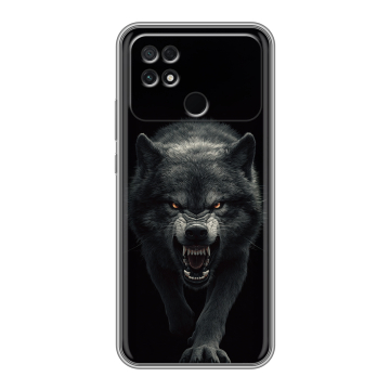 Силиконовый чехол на Xiaomi Poco C40 с принтом Волк Силиконовый чехол на Xiaomi Poco C40 с принтом Волк