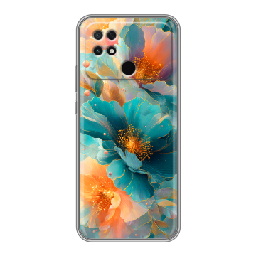 Силиконовый чехол на Xiaomi Poco C40 с принтом Цветы Силиконовый чехол на Xiaomi Poco C40 с принтом Цветы