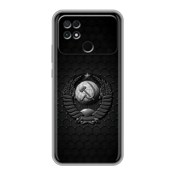 Силиконовый чехол на Xiaomi Poco C40 с принтом Герб Флаг СССР