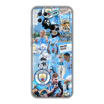 Силиконовый чехол на Xiaomi Poco C40 с принтом Man City Манчестер Сити