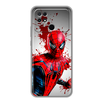 Силиконовый чехол на Xiaomi Poco C40 с принтом Spiderman Человек паук Силиконовый чехол на Xiaomi Poco C40 с принтом Spiderman Человек паук