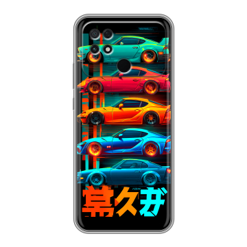 Силиконовый чехол на Xiaomi Poco C40 с принтом машины тачки