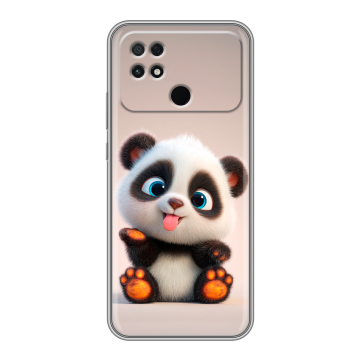 Силиконовый чехол на Xiaomi Poco C40 с принтом милая панда Силиконовый чехол на Xiaomi Poco C40 с принтом милая панда