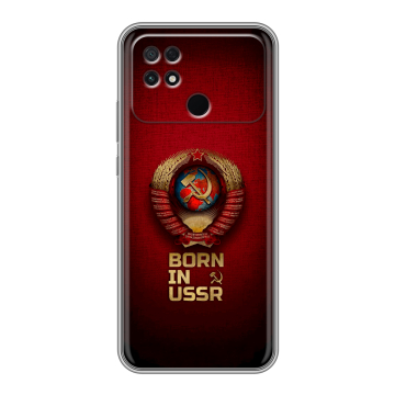 Силиконовый чехол на Xiaomi Poco C40 с принтом Флаг Герб СССР