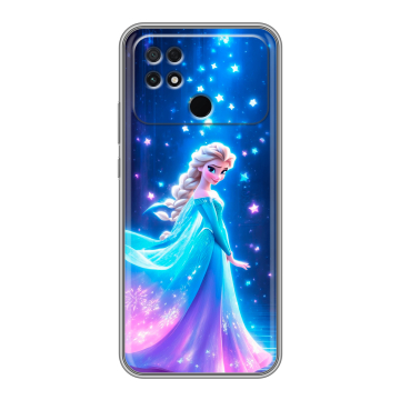 Силиконовый чехол на Xiaomi Poco C40 с принтом Холодное сердце Frozen Силиконовый чехол на Xiaomi Poco C40 с принтом Холодное сердце Frozen