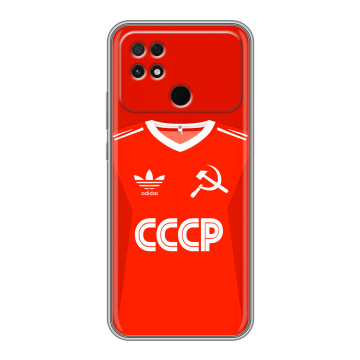 Силиконовый чехол на Xiaomi Poco C40 с принтом Флаг Герб СССР