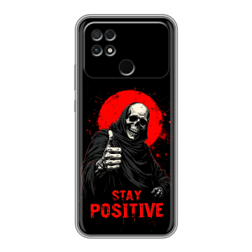 Силиконовый чехол на Xiaomi Poco C40 с принтом смешной скелет