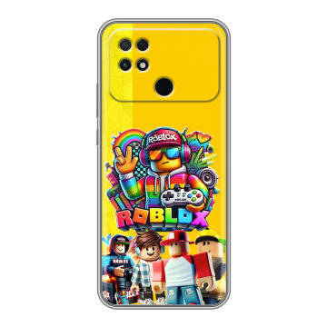 Силиконовый чехол на Xiaomi Poco C40 с принтом Roblox Роблокс Силиконовый чехол на Xiaomi Poco C40 с принтом Roblox Роблокс