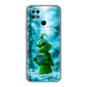 Силиконовый чехол на Xiaomi Poco C40 с принтом Новый год гринч