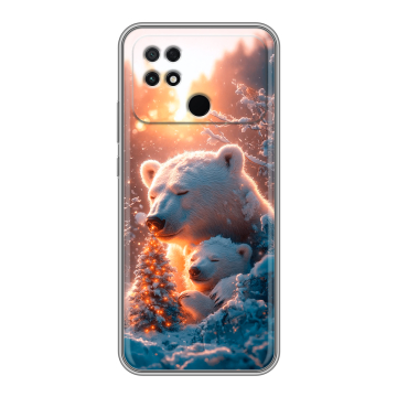Силиконовый чехол на Xiaomi Poco C40 с принтом Новый год