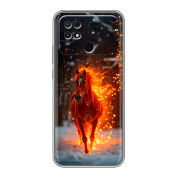 Силиконовый чехол на Xiaomi Poco C40 с принтом Новый год