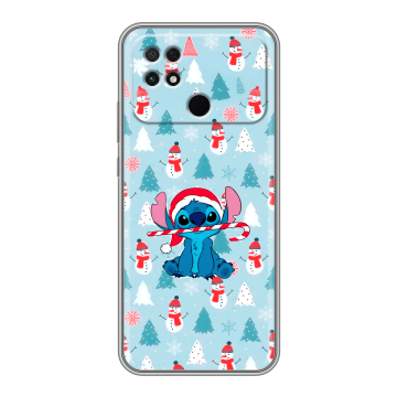 Силиконовый чехол на Xiaomi Poco C40 с принтом Стич Новый год