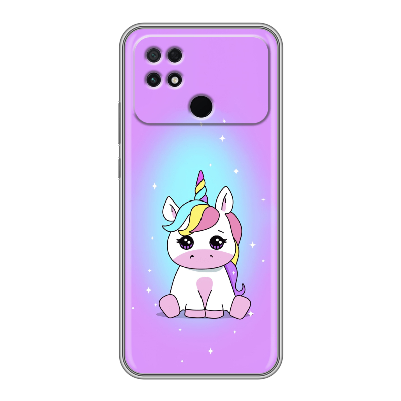 Силиконовый чехол на Xiaomi Poco C40 с принтом Единорог Силиконовый чехол на Xiaomi Poco C40 с принтом Единорог