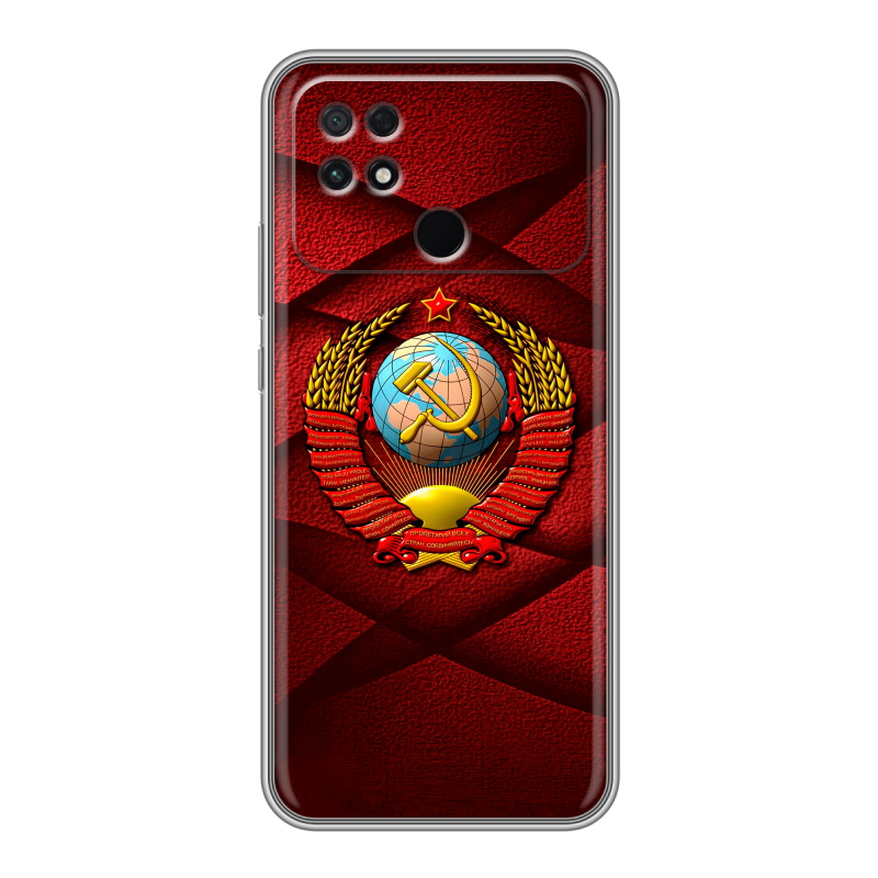 Силиконовый чехол на Xiaomi Poco C40 с принтом Герб СССР Силиконовый чехол на Xiaomi Poco C40 с принтом Герб СССР