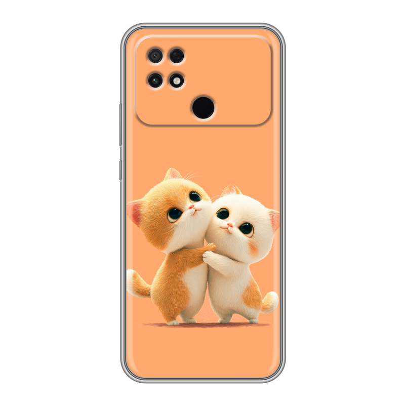 Силиконовый чехол на Xiaomi Poco C40 с принтом Милые котики Силиконовый чехол на Xiaomi Poco C40 с принтом Милые котики