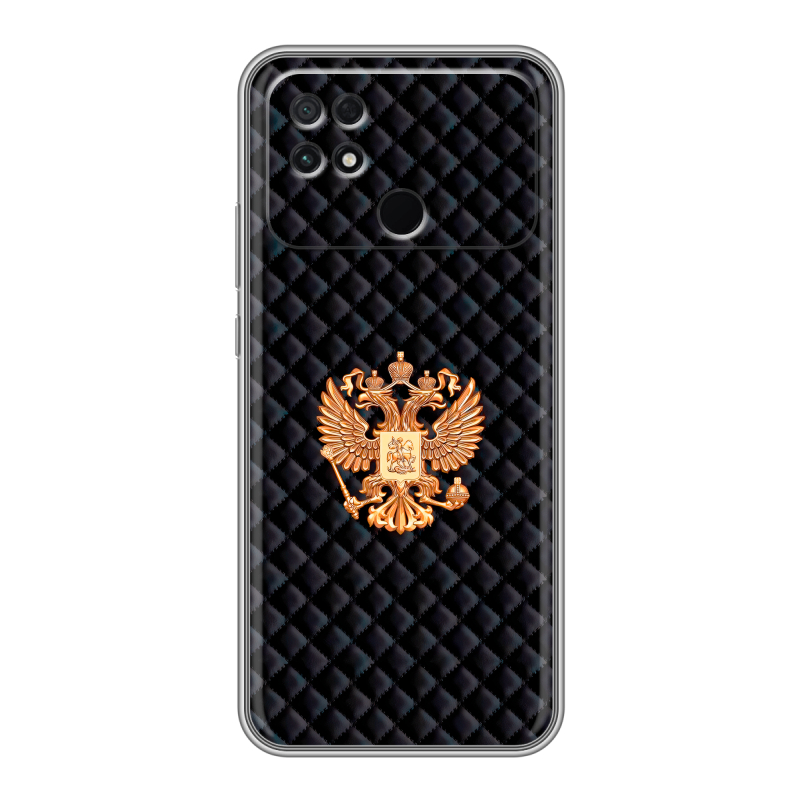 Силиконовый чехол на Xiaomi Poco C40 с принтом Герб России принт Силиконовый чехол на Xiaomi Poco C40 с принтом Герб России принт