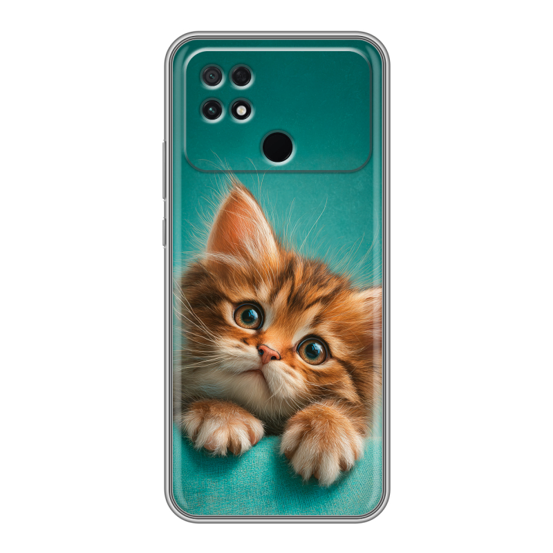 Силиконовый чехол на Xiaomi Poco C40 с принтом котенок Силиконовый чехол на Xiaomi Poco C40 с принтом котенок