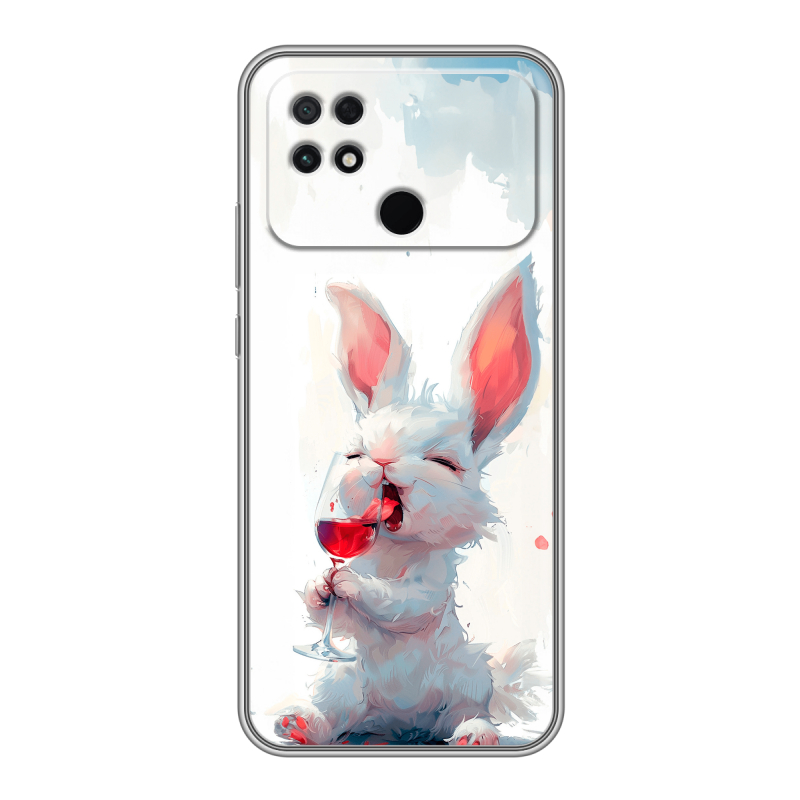 Силиконовый чехол на Xiaomi Poco C40 с принтом кролик зайчик Силиконовый чехол на Xiaomi Poco C40 с принтом кролик зайчик