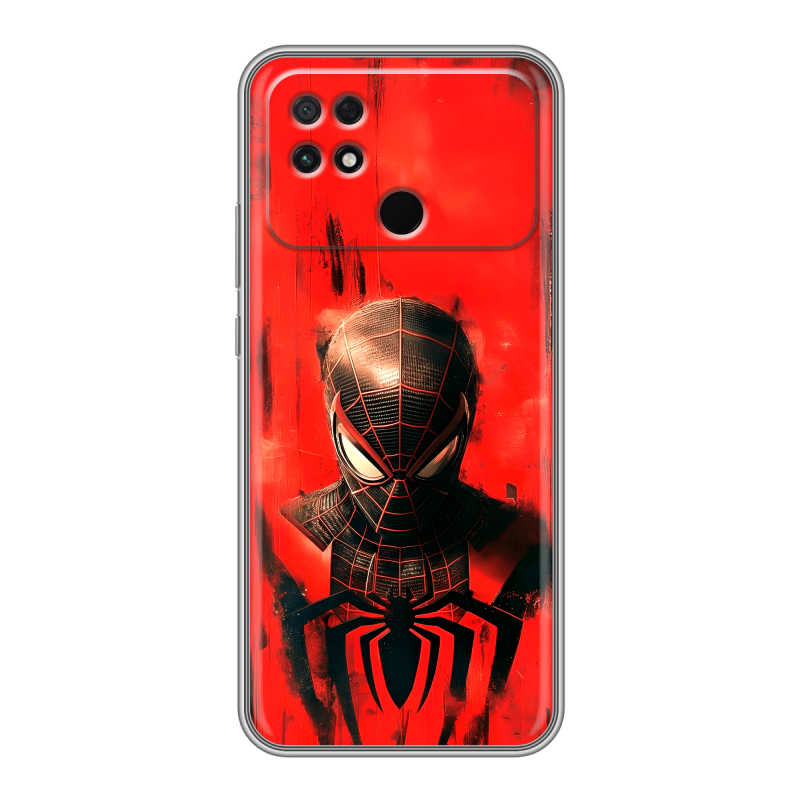 Силиконовый противоударный чехол на Xiaomi Poco C40 с принтом человек паук spiderman Силиконовый противоударный чехол на Xiaomi Poco C40 с принтом человек паук spiderman