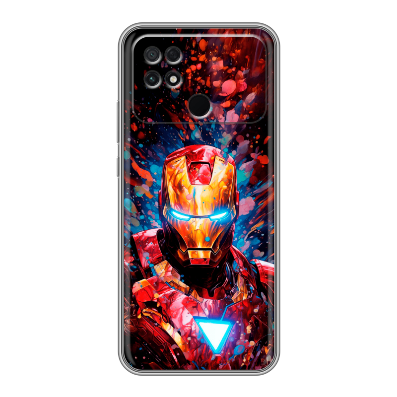 Силиконовый противоударный чехол на Xiaomi Poco C40 с принтом Железный человек Ironman Силиконовый противоударный чехол на Xiaomi Poco C40 с принтом Железный человек Ironman