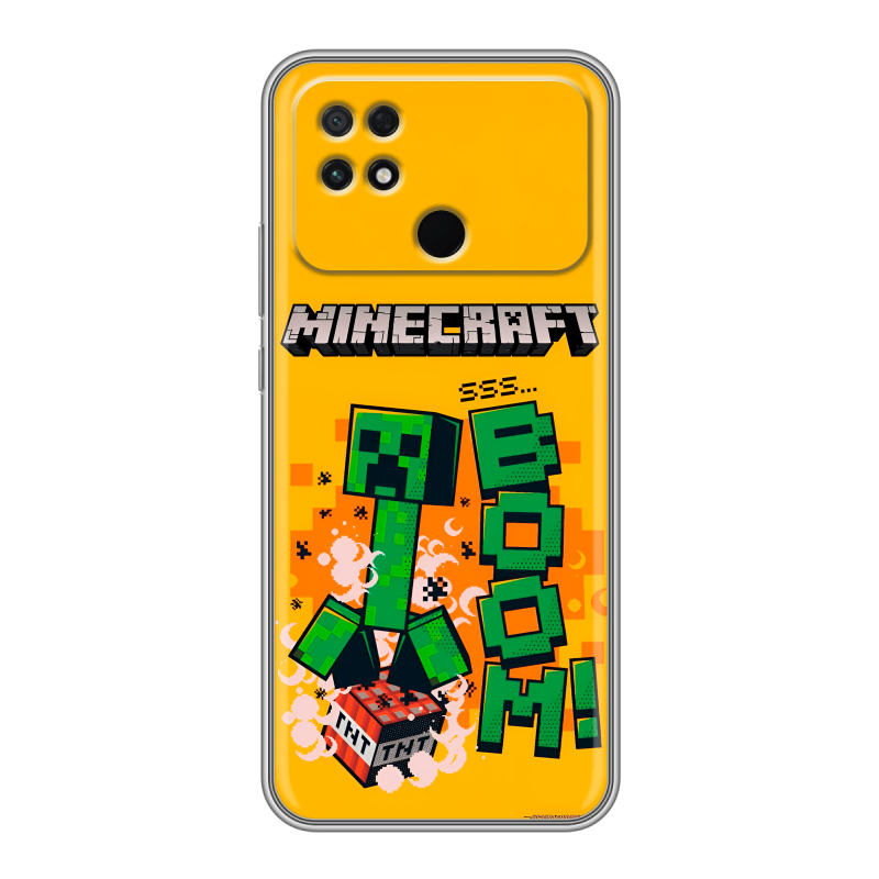 Силиконовый противоударный чехол на Xiaomi Poco C40 с принтом Майнкрафт Minecraft Силиконовый противоударный чехол на Xiaomi Poco C40 с принтом Майнкрафт Minecraft