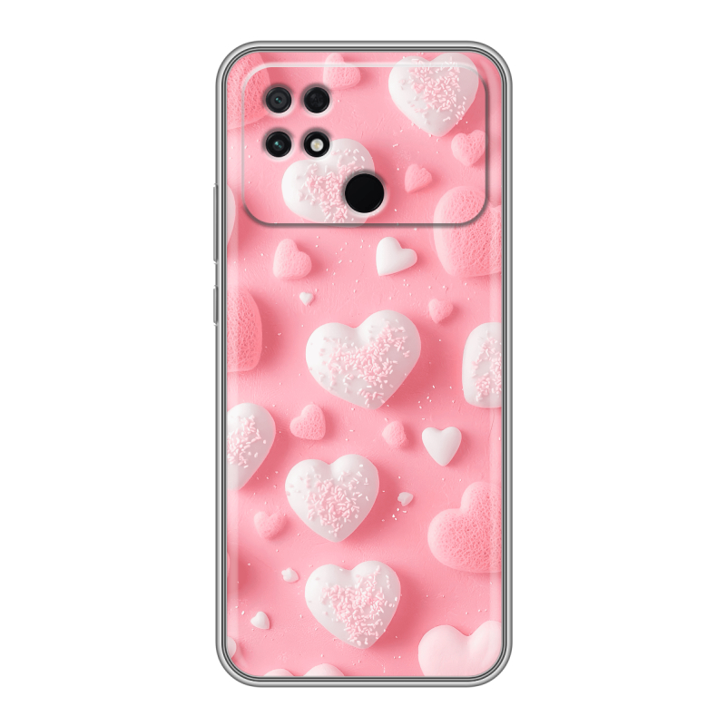 Силиконовый чехол на Xiaomi Poco C40 с принтом Сердечки Силиконовый чехол на Xiaomi Poco C40 с принтом Сердечки