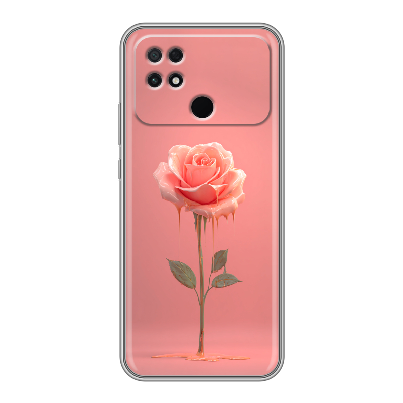 Силиконовый противоударный чехол на Xiaomi Poco C40 с принтом Розовая роза Силиконовый противоударный чехол на Xiaomi Poco C40 с принтом Розовая роза