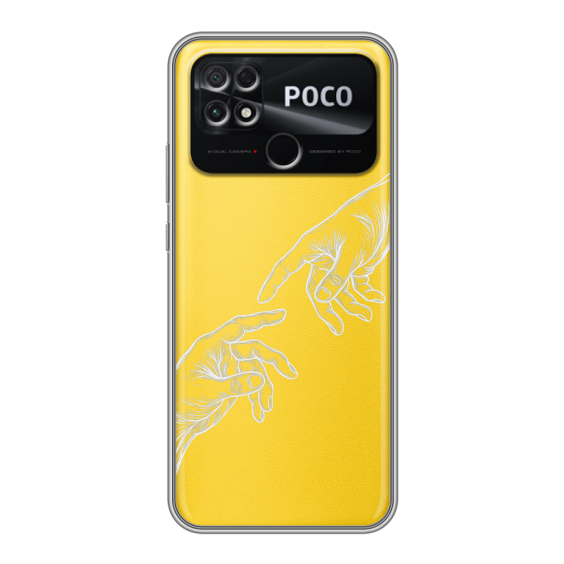 Силиконовый противоударный чехол на Xiaomi Poco C40 с принтом Сотворение мира Силиконовый противоударный чехол на Xiaomi Poco C40 с принтом Сотворение мира
