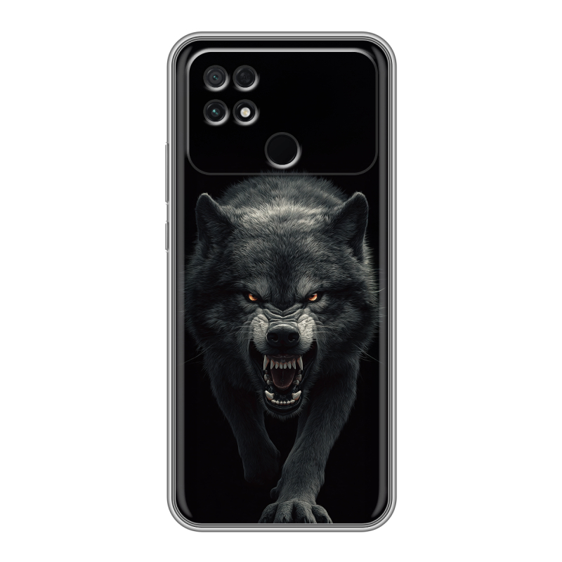 Силиконовый чехол на Xiaomi Poco C40 с принтом Волк Силиконовый чехол на Xiaomi Poco C40 с принтом Волк