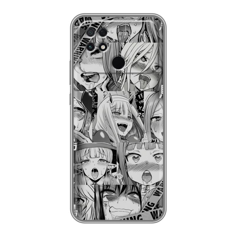 Силиконовый противоударный чехол на Xiaomi Poco C40 с принтом Ahegao Ахегао Аниме Силиконовый противоударный чехол на Xiaomi Poco C40 с принтом Ahegao Ахегао Аниме