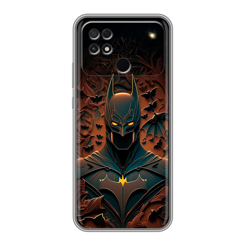 Силиконовый противоударный чехол на Xiaomi Poco C40 с принтом Batman Бэтмен Силиконовый противоударный чехол на Xiaomi Poco C40 с принтом Batman Бэтмен