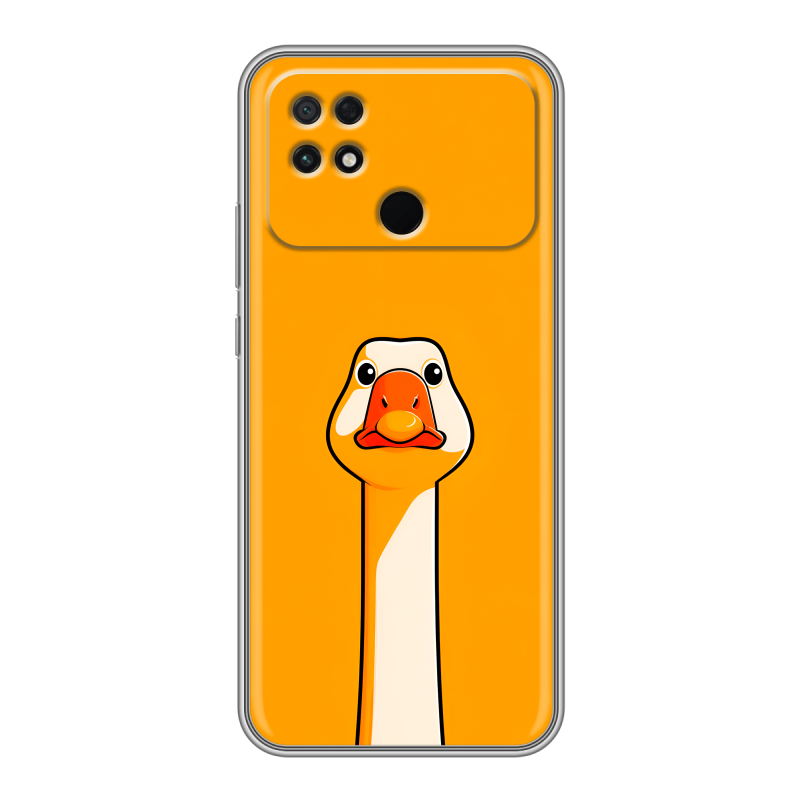 Силиконовый чехол на Xiaomi Poco C40 с принтом Смешная утка Силиконовый чехол на Xiaomi Poco C40 с принтом Смешная утка