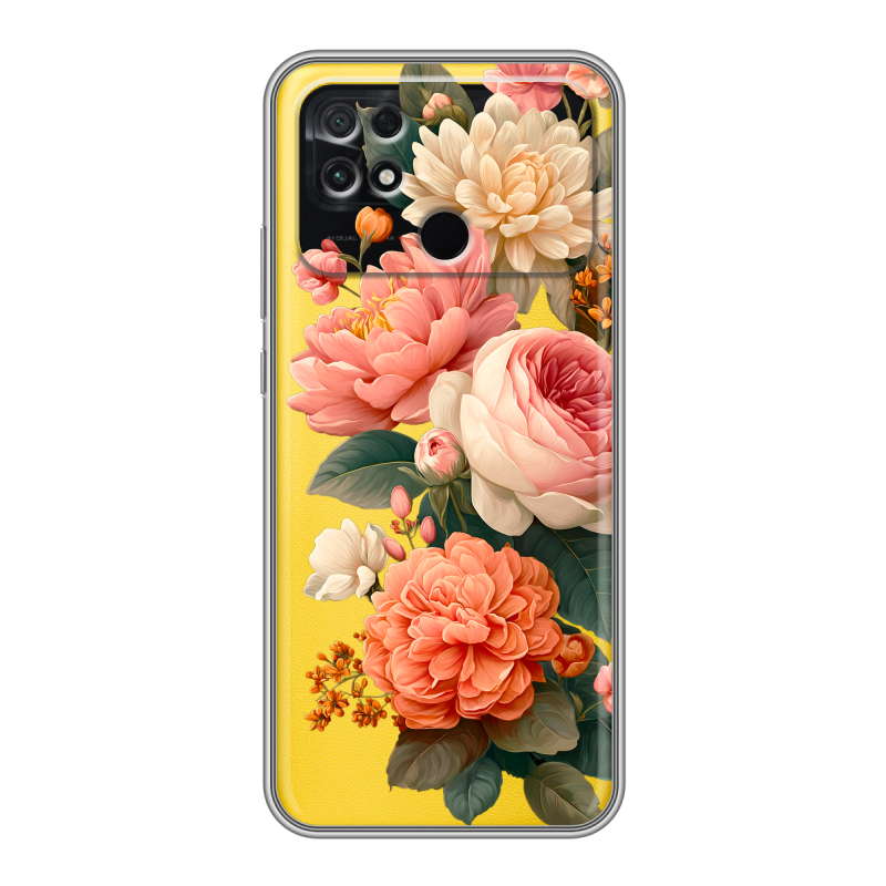Силиконовый чехол на Xiaomi Poco C40 с принтом цветы Силиконовый чехол на Xiaomi Poco C40 с принтом цветы
