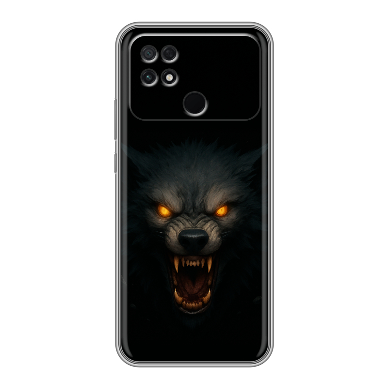 Силиконовый противоударный чехол на Xiaomi Poco C40 с принтом Волк Силиконовый противоударный чехол на Xiaomi Poco C40 с принтом Волк