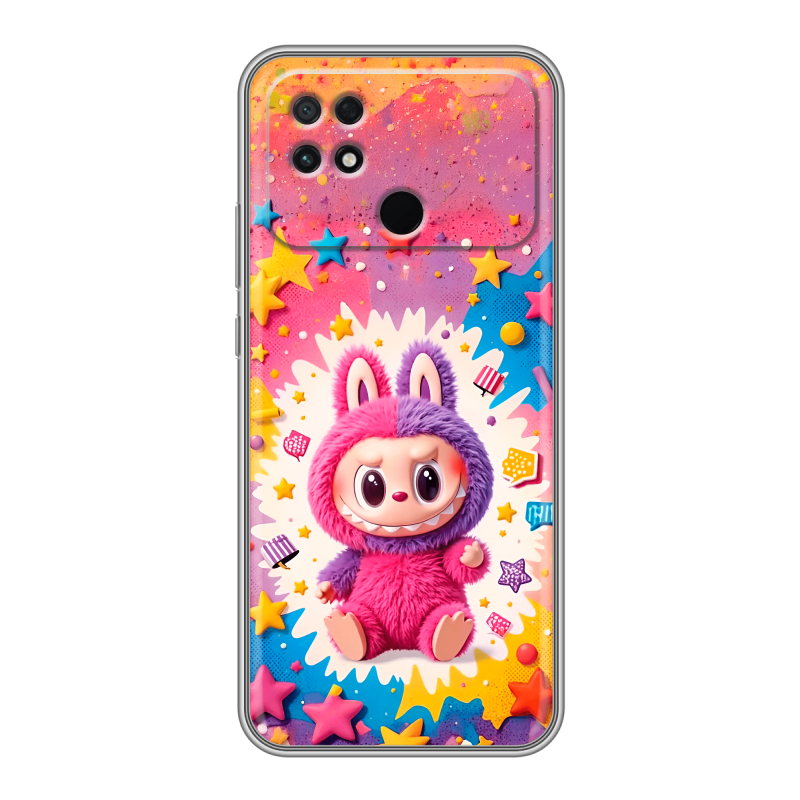 Силиконовый чехол на Xiaomi Poco C40 с принтом Labubu Лабубу Силиконовый чехол на Xiaomi Poco C40 с принтом Labubu Лабубу