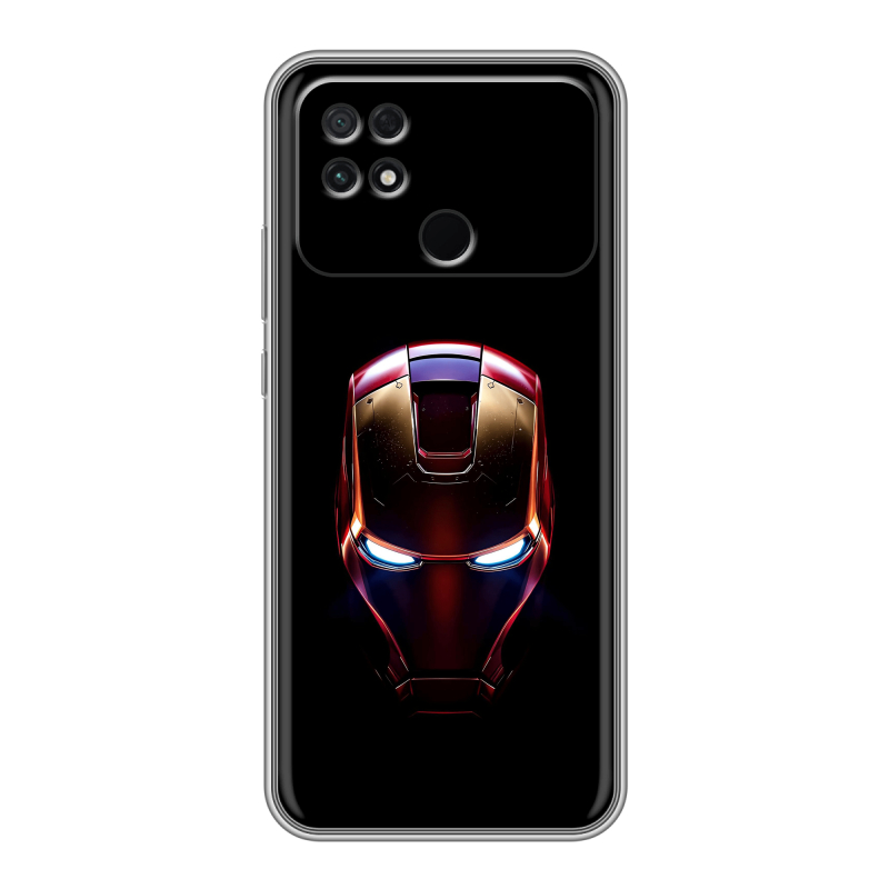 Силиконовый чехол на Xiaomi Poco C40 с принтом IronMan Железный человек Силиконовый чехол на Xiaomi Poco C40 с принтом IronMan Железный человек