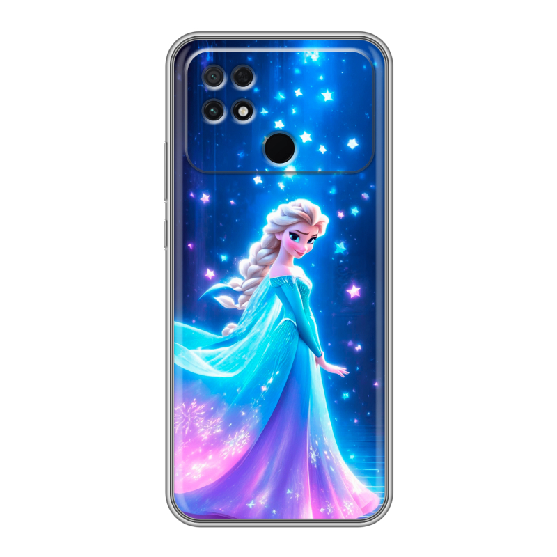 Силиконовый чехол на Xiaomi Poco C40 с принтом Холодное сердце Frozen Силиконовый чехол на Xiaomi Poco C40 с принтом Холодное сердце Frozen