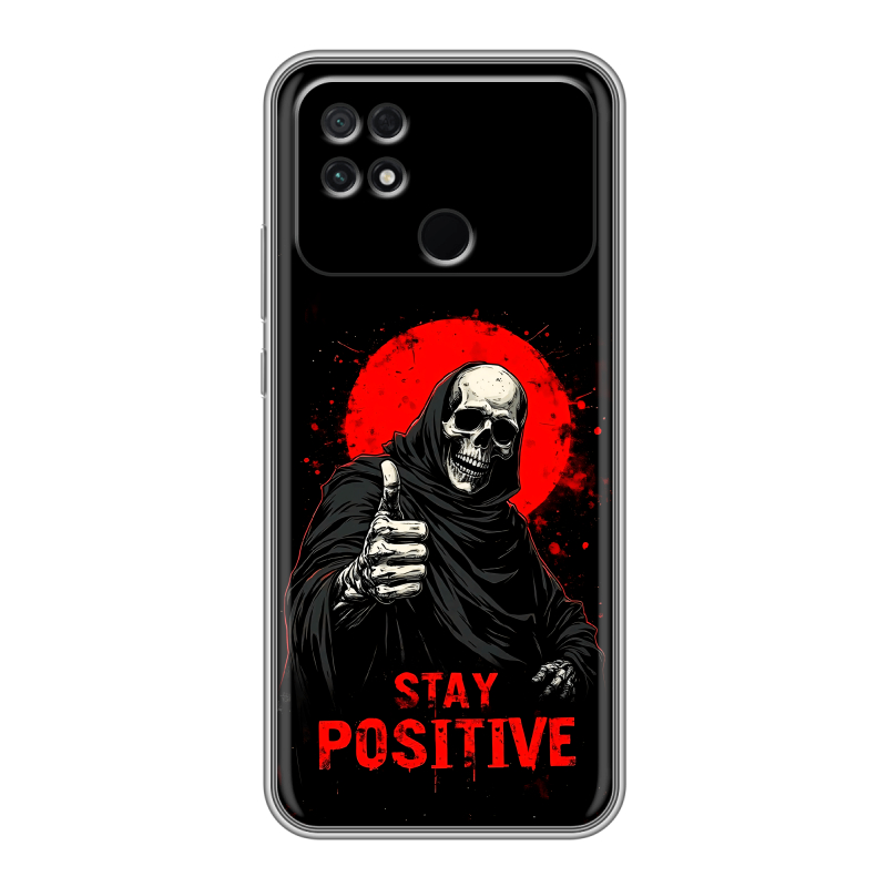Силиконовый противоударный чехол на Xiaomi Poco C40 с принтом смешной скелет Силиконовый противоударный чехол на Xiaomi Poco C40 с принтом смешной скелет