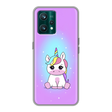 Силиконовый чехол на Realme 9 4G с принтом Единорог